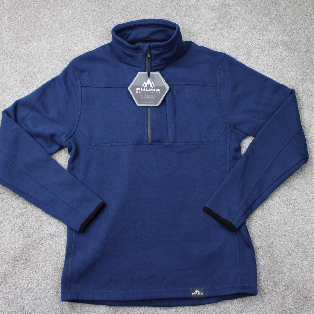Pnuma Sweatshirt NWT Mens Small Blue‎ Durango Fleece 1/4 Zip Pullover (DU-FP-OL)